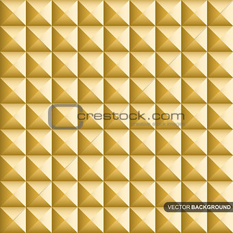 Gold geometric cubes - seamless vector background