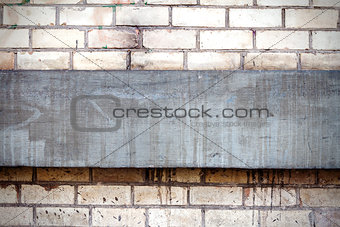 Brick wall with concrete detail