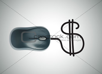 Money concept with computer mouse and dollar sign