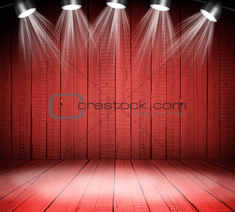 Illuminated empty concert stage