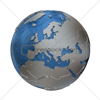 Europe on silver Earth