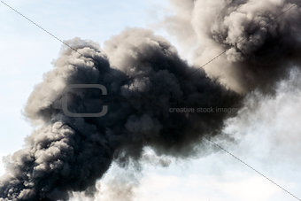 lot of black smoke from the fire