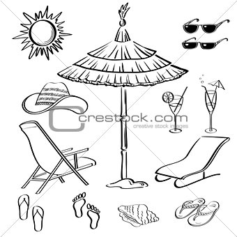 Summer objects, outline