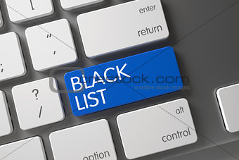 Blue Black List Keypad on Keyboard.