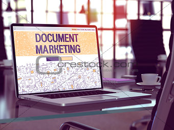 Document Marketing - Concept on Laptop Screen.