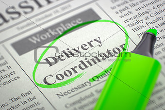 Delivery Coordinator Join Our Team.
