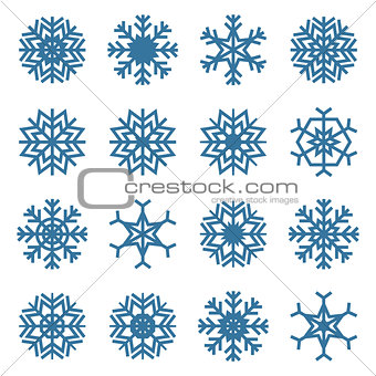 Set of snowflakes, vector illustration.