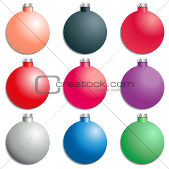A set Christmas tree decorations, vector illustration.