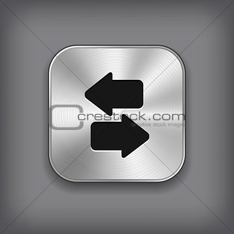 Synchronization icon - vector metal app button