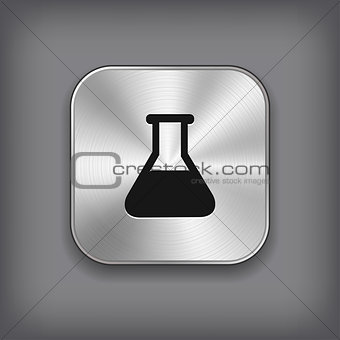 Laboratory equipment icon - metal app button