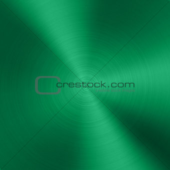 Green Metal background with realistic circular brushed texture chrome, iron, stainless steel, silver for user interfaces UI, applications apps and business presentations. Vector illustration.