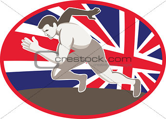 Runner Track and Field Athlete British Flag