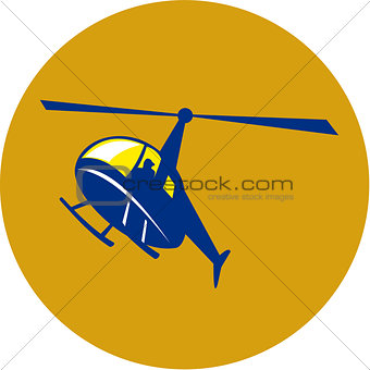 Helicopter Chopper Flying Circle Retro