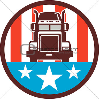 Truck USA Flag Circle Retro