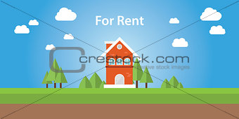 for rent renting house with text