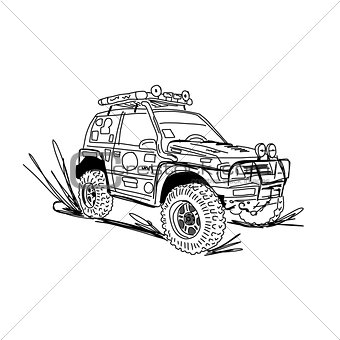 Tuned SUV car, sketch for your design