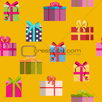 Gift Box Holiday Seamless Pattern Background