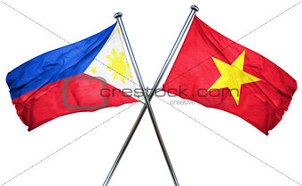 Philippines flag with Vietnam flag, 3D rendering