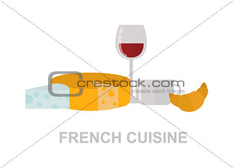 French food vector illustration.