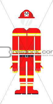 Firefighter costume vector illustration.