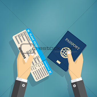 Boarding Pass and Passport in hands.