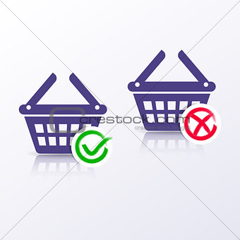 Shopping basket icons add or remove