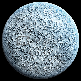 Full Moon with craters 3D illustration