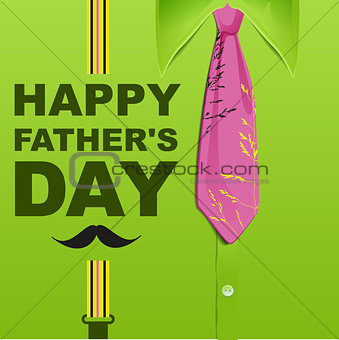 Happy Fathers Day. Template green greeting card