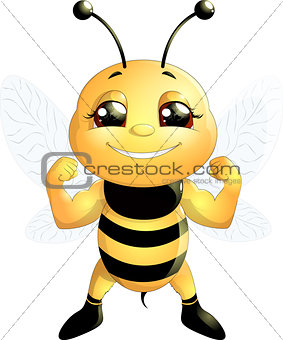 bee on a white background