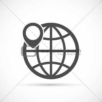 Globe with pin icon