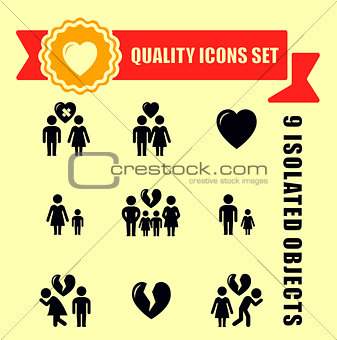 family concept quality icon set