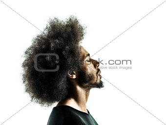 african man portrait silhouette isolated profile