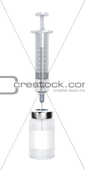 Medical vial and syringe