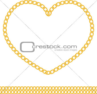 jewelry golden chain of heart shape vector