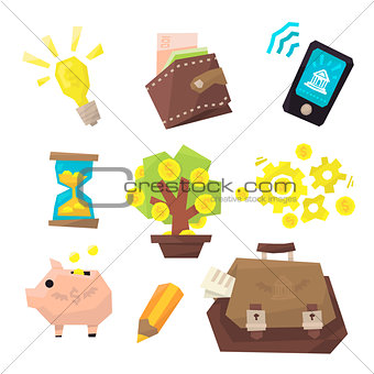 Banking Related Icons Set