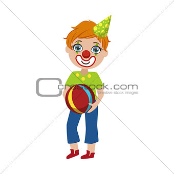 Boy In Clown Make Up