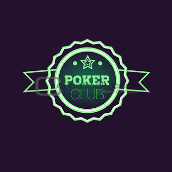 Doble Frame Green Poker Club Neon Sign