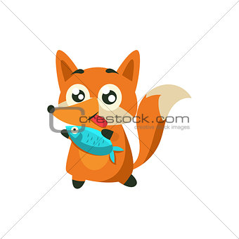 Fox With The Fish