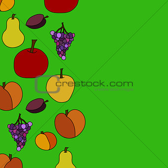 hand drawn vector fruit background