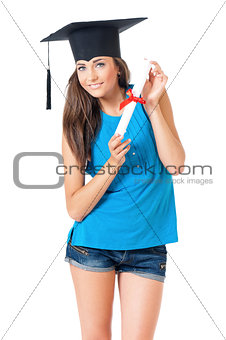 Girl with graduation hat