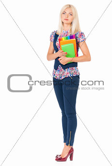 Full body of young business woman