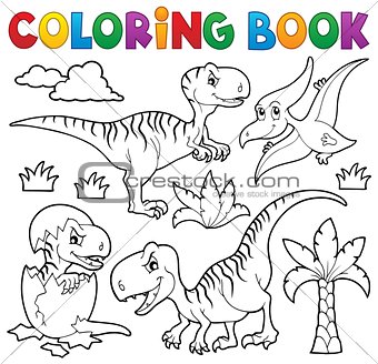 Coloring book dinosaur theme 8