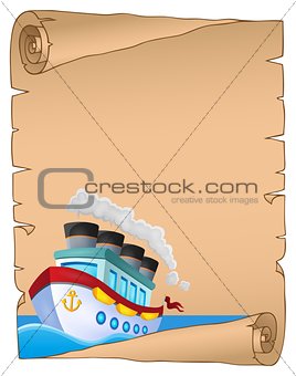 Parchment with nautical ship theme 1