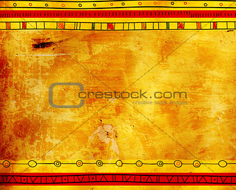 Background texture of old stucco and ethnicity patterns