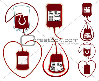 World Blood Donor Day. Set icons