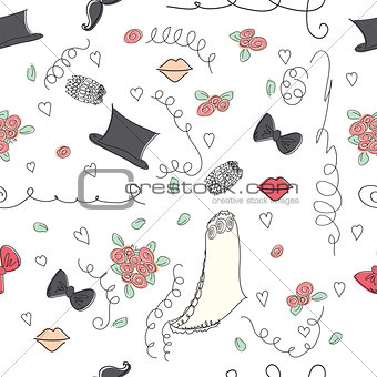 Vector Seamless Pattern Background for wedding