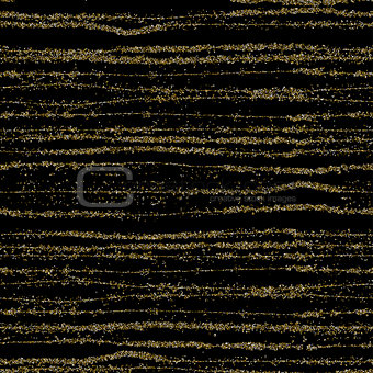 Seamless striped gold glittering vector pattern
