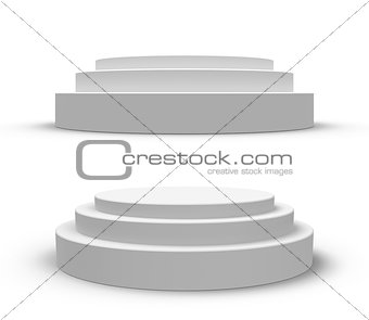 White round podium, isolated on white