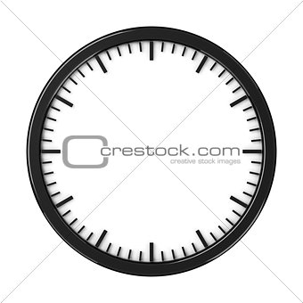 Black empty clock without arrows