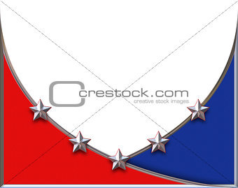This is a Red white and blue background with chromed stars illus